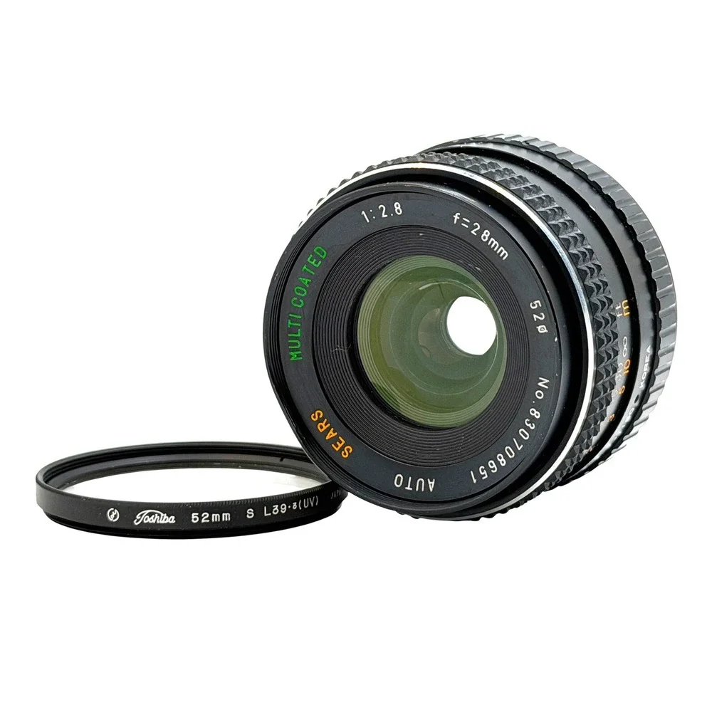 Sears Auto Multi Coated 28mm f2.8 Wide Angle Lens Pentax PK Mount with UV Filter